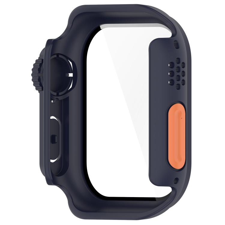 For Apple Watch Series 9 / 8 / 7 45mm Change to Ultra 49mm Tempered Film Integrated PC Button Watch Case(Midnight Blue) by bashfashion