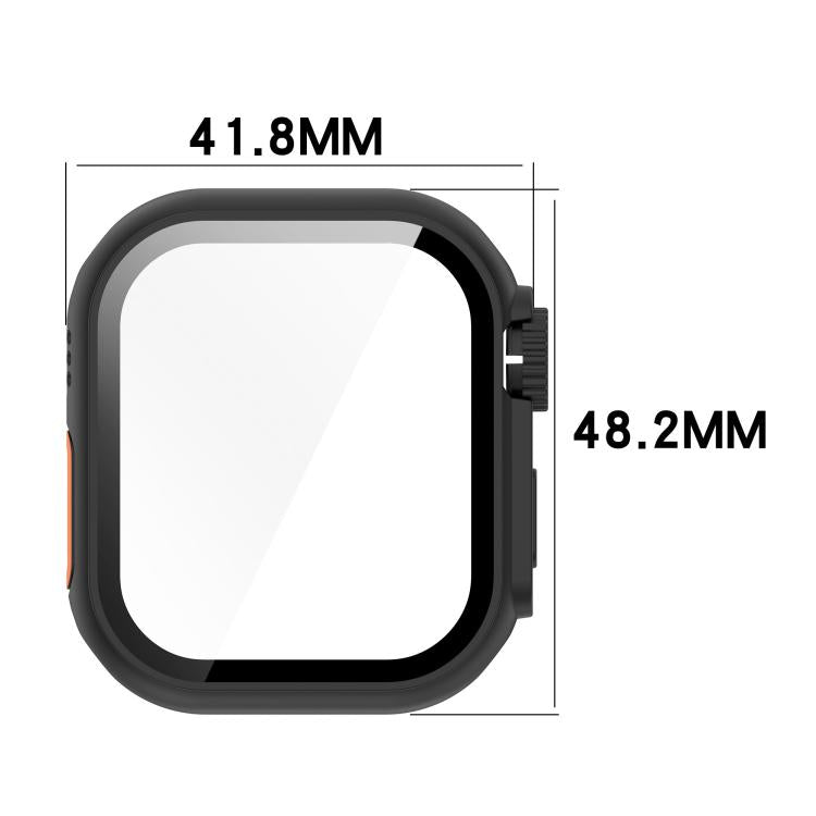 For Apple Watch Series 9 / 8 / 7 45mm Change to Ultra 49mm Tempered Film Integrated PC Button Watch Case(Starlight) by bashfashion