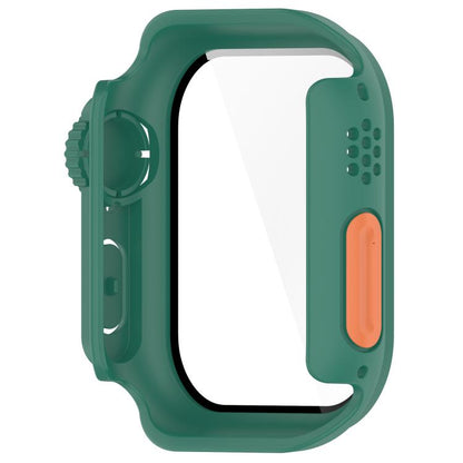 For Apple Watch Series 6 / 5 / 4 & SE 44mm Change to Ultra 49mm Tempered Film Integrated PC Button Watch Case(Green) by bashfashion