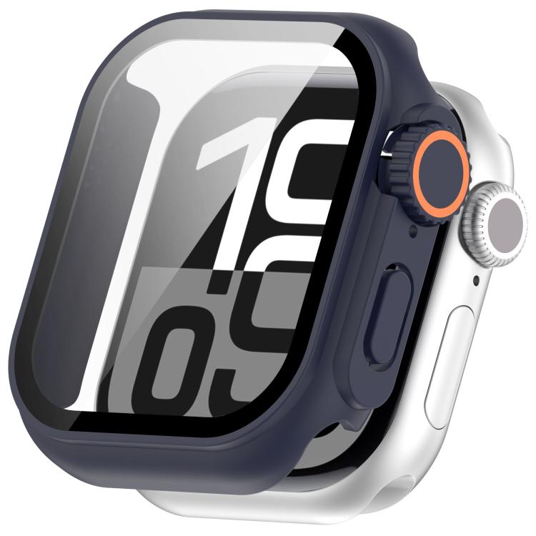 For Apple Watch Series 6 / 5 / 4 & SE 44mm Change to Ultra 49mm Tempered Film Integrated PC Button Watch Case(Midnight Blue) by bashfashion