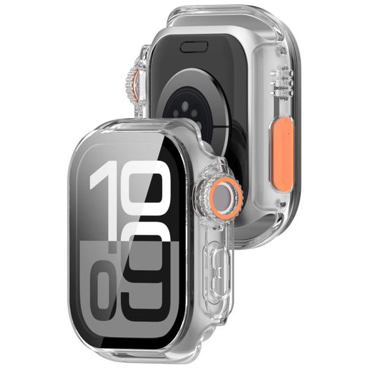 For Apple Watch Series 9 / 8 / 7 41mm Change to Ultra 49mm Tempered Film Integrated PC Button Watch Case(Transparent Color) by bashfashion