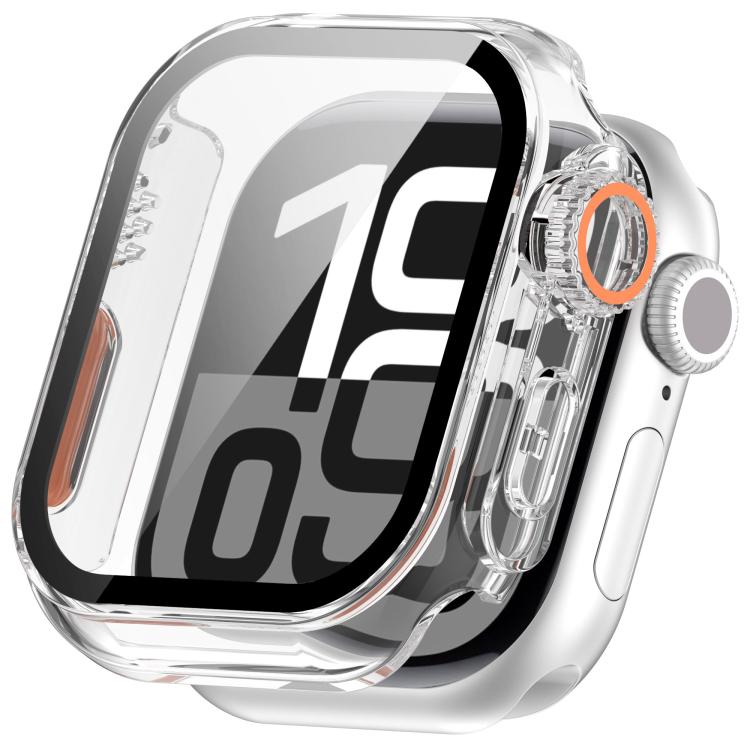 For Apple Watch Series 9 / 8 / 7 41mm Change to Ultra 49mm Tempered Film Integrated PC Button Watch Case(Transparent Color) by bashfashion