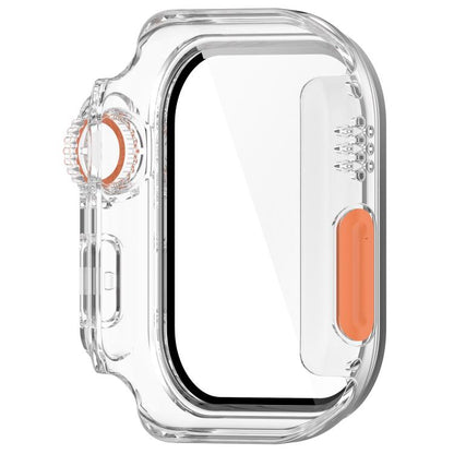 For Apple Watch Series 9 / 8 / 7 41mm Change to Ultra 49mm Tempered Film Integrated PC Button Watch Case(Transparent Color) by bashfashion