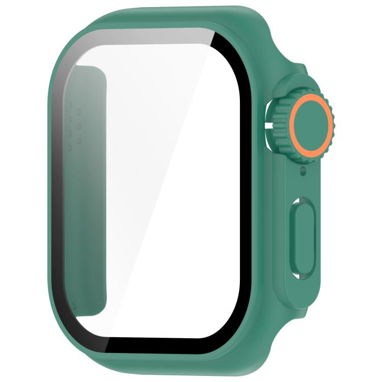 For Apple Watch Series 6 / 5 / 4 & SE 40mm Change to Ultra 49mm Tempered Film Integrated PC Button Watch Case(Green) by bashfashion