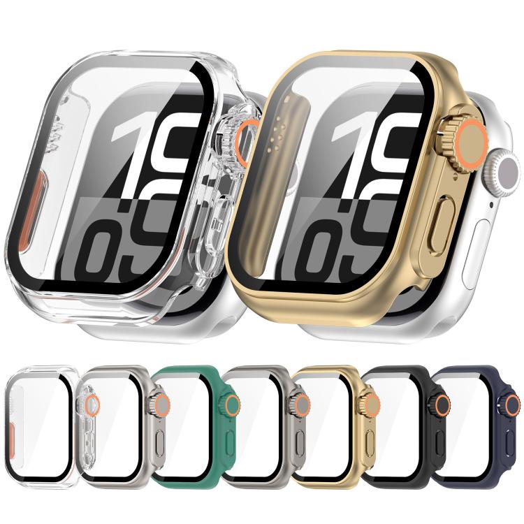 For Apple Watch Series 6 / 5 / 4 & SE 40mm Change to Ultra 49mm Tempered Film Integrated PC Button Watch Case(Titanium Steel Color) by bashfashion