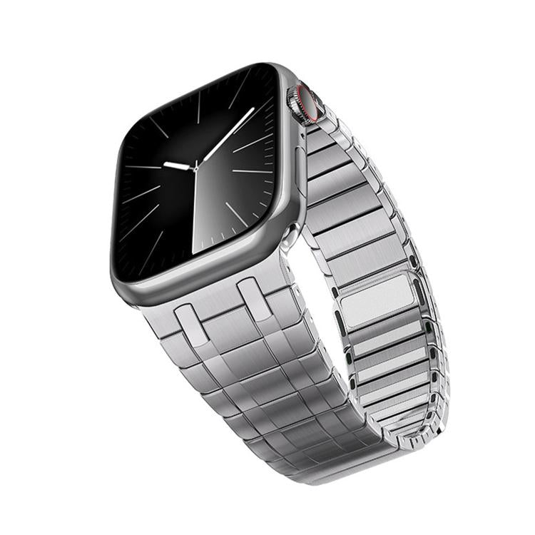 For Apple Watch 46mm / 49mm / 45mm / 44mm One Bead Magnetic Milan Stainless Steel Watch Band(Silver) by bashfashion