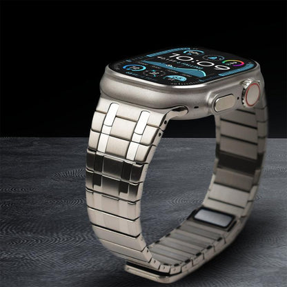 For Apple Watch 46mm / 49mm / 45mm / 44mm One Bead Magnetic Milan Stainless Steel Watch Band(Titanium Gray) by bashfashion