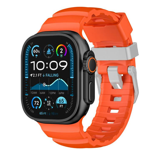 For Apple Watch 46mm / 49mm / 45mm / 44mm Titanium Buckle Field Path Fluororubber Watch Band(Orange) by bashfashion