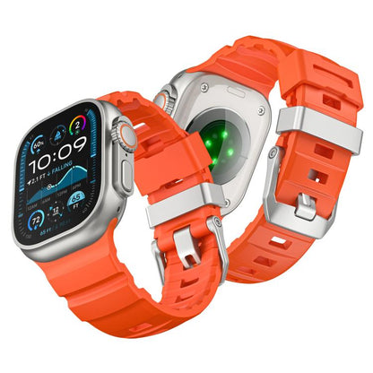 For Apple Watch 46mm / 49mm / 45mm / 44mm Titanium Buckle Field Path Fluororubber Watch Band(Orange) by bashfashion