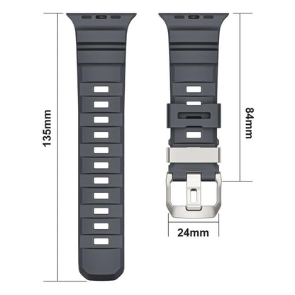 For Apple Watch 46mm / 49mm / 45mm / 44mm Titanium Buckle Field Path Fluororubber Watch Band(Orange) by bashfashion