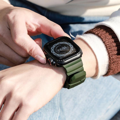 For Apple Watch 46mm / 49mm / 45mm / 44mm Titanium Buckle Field Path Fluororubber Watch Band(Orange) by bashfashion