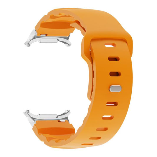 For Samsung Galaxy Watch Ultra 47mm / Ultra 2025 Silver Connector Reverse Buckle Fluororubber Watch Band(Yellow) by bashfashion