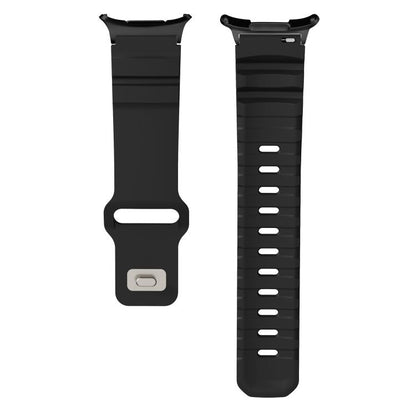 For Samsung Galaxy Watch Ultra 47mm / Ultra 2025 Black Connector Reverse Buckle Fluororubber Watch Band(Black) by bashfashion