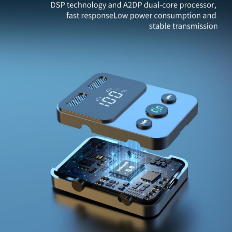 BR17 Bass Boost 2 In 1 Digital Display Bluetooth-Compatible Receiver Transmitter Audio Adapter by bashfashion