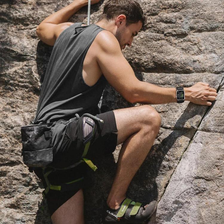 For Apple Watch 46mm / 49mm / 45mm / 44mm Kalebol Hook and Tri-Loop Nylon Watch Band(Black) by Kalebol