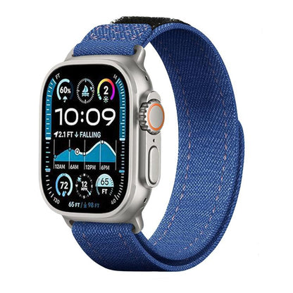 For Apple Watch 46mm / 49mm / 45mm / 44mm Kalebol Cool Denim Nylon Hook and Loop Fastener Watch Band(Blue) by Kalebol
