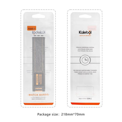For Apple Watch 46mm / 49mm / 45mm / 44mm Kalebol Cool Denim Nylon Hook and Loop Fastener Watch Band(Gray) by Kalebol