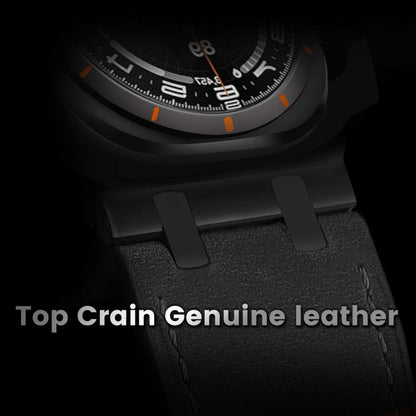 For Samsung Galaxy Watch Ultra 47mm / Ultra 2025 Crazy Horse Leather Watch Band(Black+Black Buckle) by bashfashion