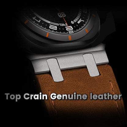 For Samsung Galaxy Watch Ultra 47mm / Ultra 2025 Crazy Horse Leather Watch Band(Red Brown+Titanium Buckle) by bashfashion