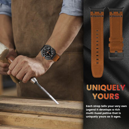 For Samsung Galaxy Watch Ultra 47mm / Ultra 2025 Crazy Horse Leather Watch Band(Red Brown+Black Buckle) by bashfashion