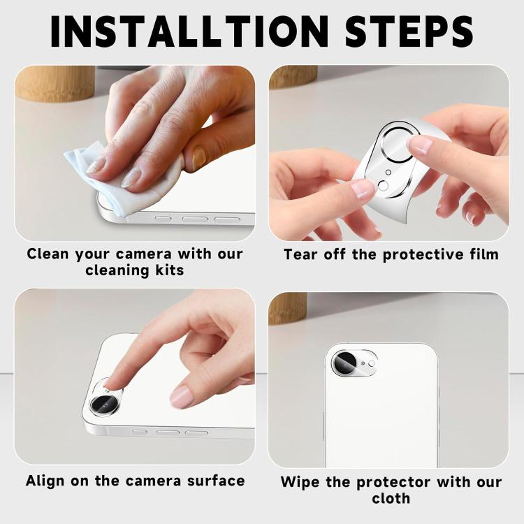 For iPhone 16e Kalebol Transparent One Piece Lens Protection Film by Kalebol