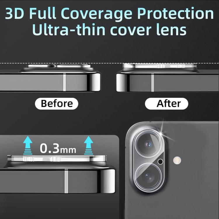 For iPhone 16 Kalebol Transparent One Piece Lens Protection Film by Kalebol