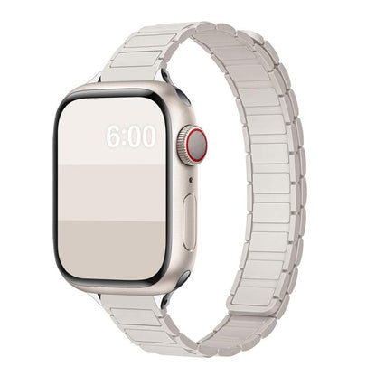 For Apple Watch 42mm / 41mm / 40mm / 38mm Tri-beads I-shaped Slim Magnetic Silicone Watch Band(Starlight) by bashfashion