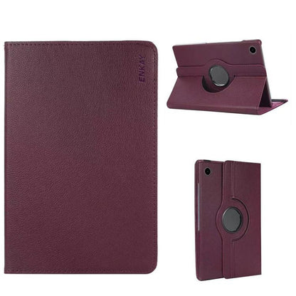 For Samsung Galaxy Tab A9+ 11.0 ENKAY 360 Degree Rotation Litchi Leather Smart Tablet Case(Dark Purple) by ENKAY