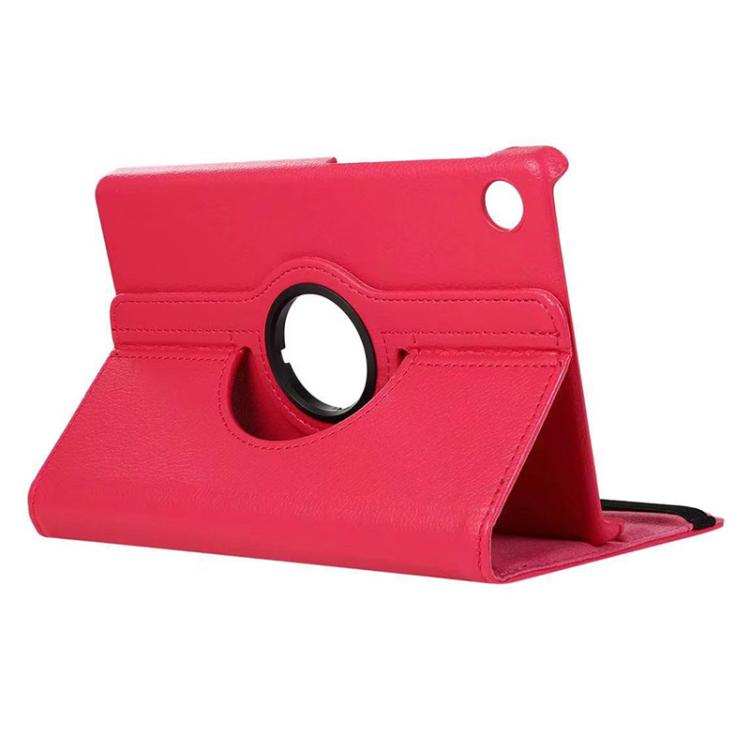 For Samsung Galaxy Tab A9 8.7 ENKAY 360 Degree Rotation Litchi Leather Smart Tablet Case(Rose Red) by ENKAY