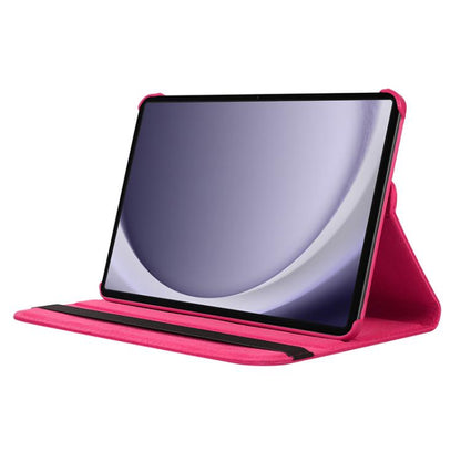 For Samsung Galaxy Tab A9 8.7 ENKAY 360 Degree Rotation Litchi Leather Smart Tablet Case(Dark Purple) by ENKAY