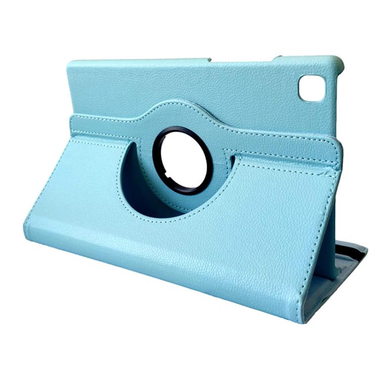 For Samsung Galaxy Tab A7 Lite 8.7 ENKAY 360 Degree Rotation Litchi Leather Smart Tablet Case(Light Blue) by ENKAY