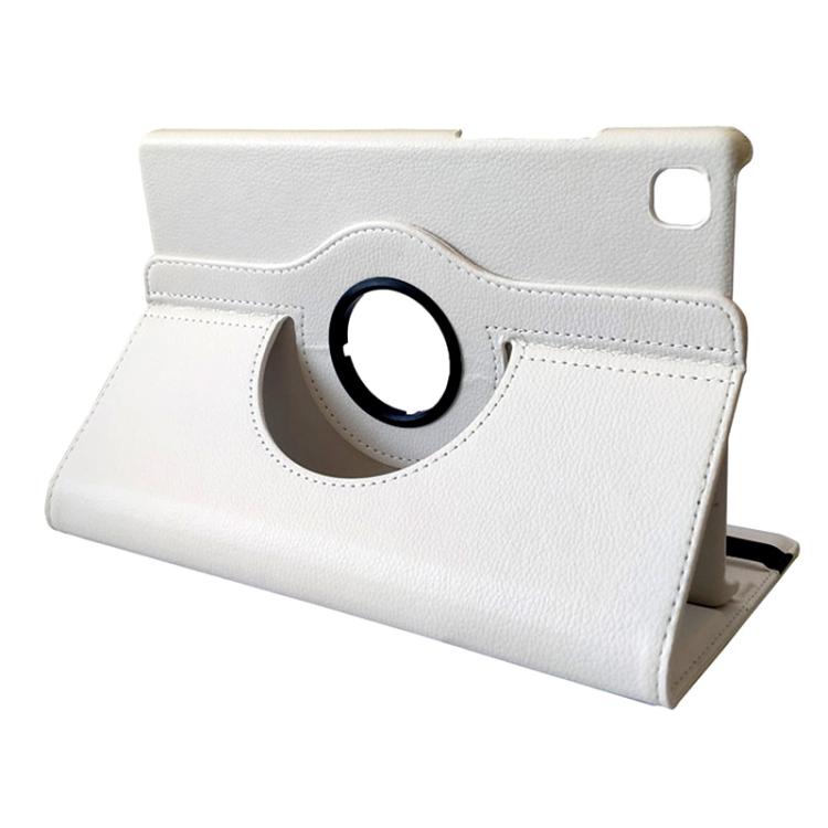 For Samsung Galaxy Tab A7 Lite 8.7 ENKAY 360 Degree Rotation Litchi Leather Smart Tablet Case(White) by ENKAY