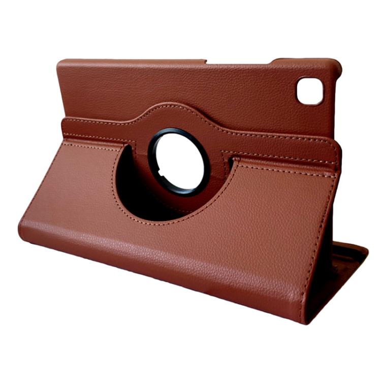 For Samsung Galaxy Tab A7 Lite 8.7 ENKAY 360 Degree Rotation Litchi Leather Smart Tablet Case(Brown) by ENKAY