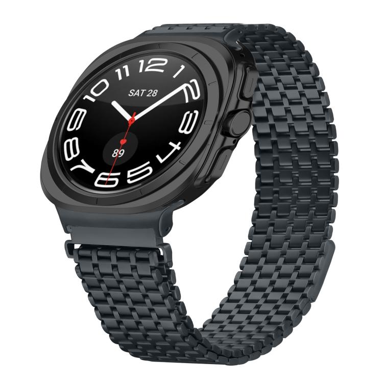 For Samsung Galaxy Watch Ultra 47mm / Ultra 2025 Nine-beads Magnetic Buckle Stainless Steel Watch Band(Titanium Grey) by bashfashion