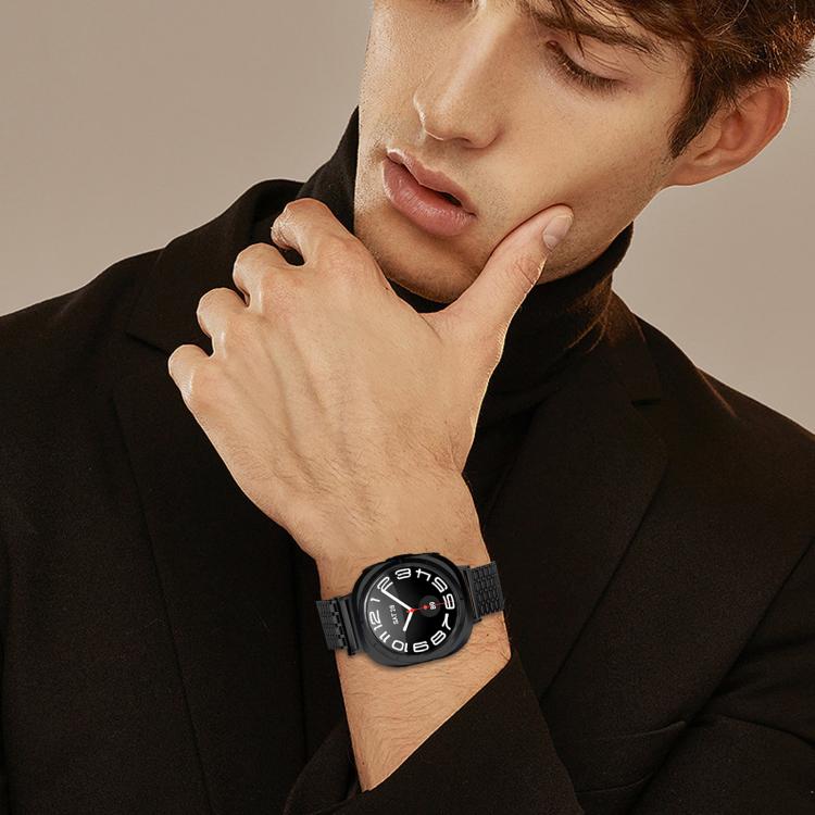 For Samsung Galaxy Watch Ultra 47mm / Ultra 2025 Nine-beads Magnetic Buckle Stainless Steel Watch Band(Black) by bashfashion