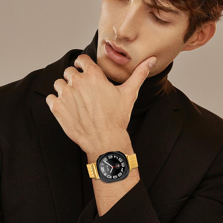 For Samsung Galaxy Watch Ultra 47mm / Ultra 2025 Nine-beads Magnetic Buckle Stainless Steel Watch Band(Gold) by bashfashion