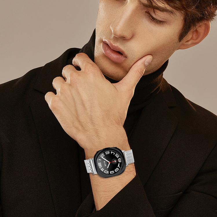 For Samsung Galaxy Watch Ultra 47mm / Ultra 2025 Nine-beads Magnetic Buckle Stainless Steel Watch Band(Silver) by bashfashion