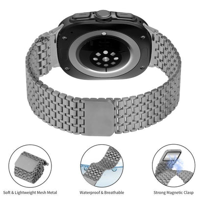 For Samsung Galaxy Watch Ultra 47mm / Ultra 2025 Nine-beads Magnetic Buckle Stainless Steel Watch Band(Titanium Color) by bashfashion