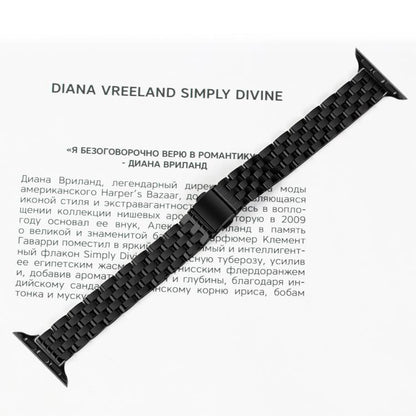 For Apple Watch 46mm / 49mm / 45mm / 44mm Small Waist Slingshot Buckle Steel Watch Band(Black) by bashfashion