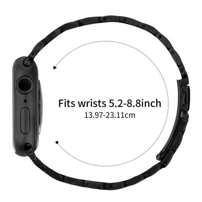 For Apple Watch 42mm / 41mm / 40mm / 38mm Small Waist Slingshot Buckle Steel Watch Band(Black) by bashfashion
