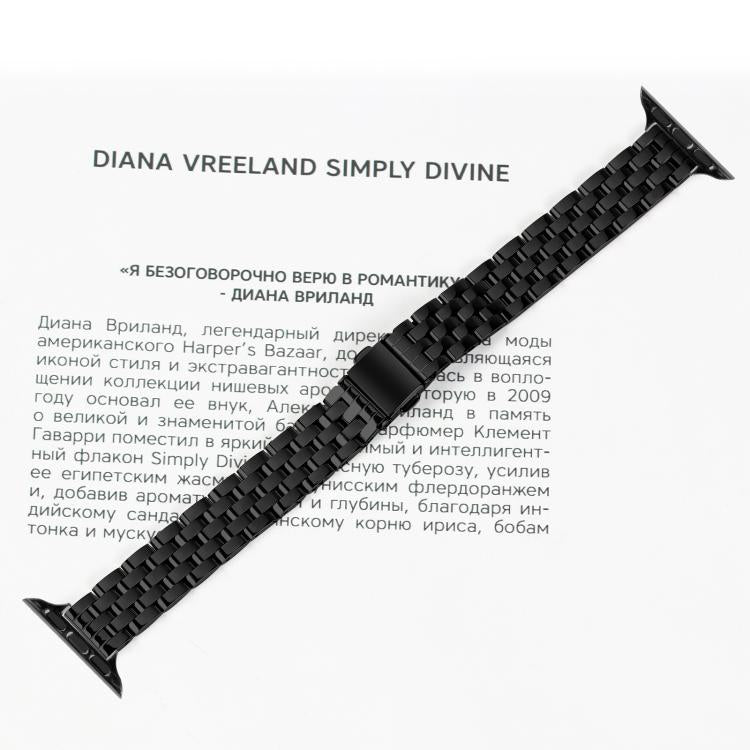 For Apple Watch 42mm / 41mm / 40mm / 38mm Small Waist Slingshot Buckle Steel Watch Band(Black) by bashfashion