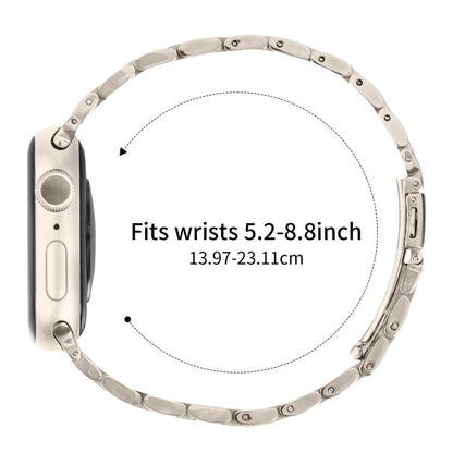 For Apple Watch 42mm / 41mm / 40mm / 38mm Small Waist Slingshot Buckle Steel Watch Band(Starlight) by bashfashion