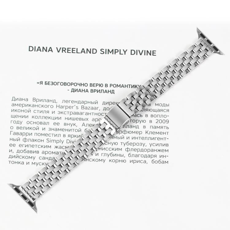 For Apple Watch 42mm / 41mm / 40mm / 38mm Small Waist Slingshot Buckle Steel Watch Band(Silver) by bashfashion