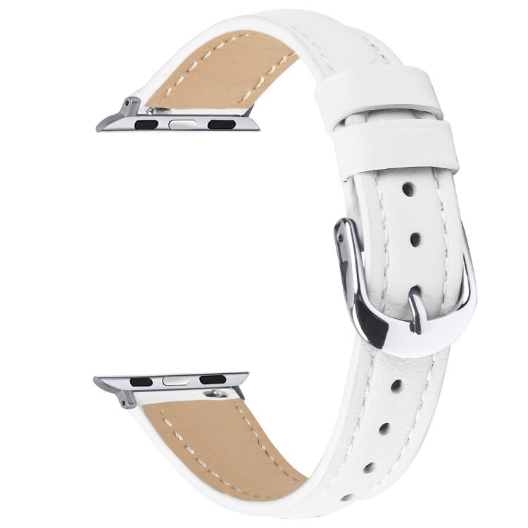 For Apple Watch 46mm / 49mm / 45mm / 44mm Small Waist PU Leather Watch Band(White) by bashfashion