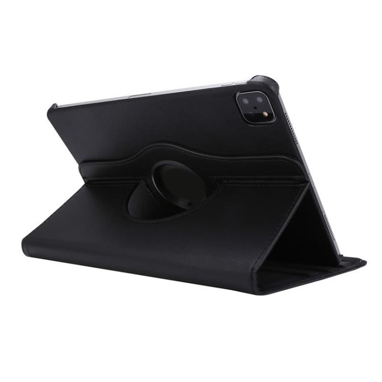 For iPad Pro 12.9 / Air 13 2025 / 2024 ENKAY 360 Degree Rotation Litchi Leather Smart Tablet Case(Black) by ENKAY
