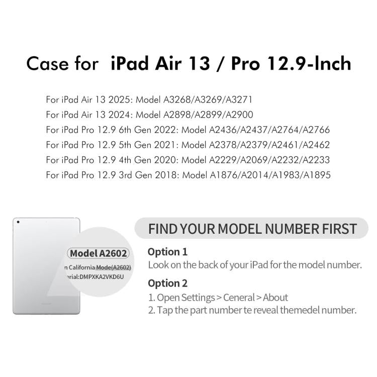 For iPad Pro 12.9 / Air 13 2025 / 2024 ENKAY 360 Degree Rotation Litchi Leather Smart Tablet Case(Dark Blue) by ENKAY