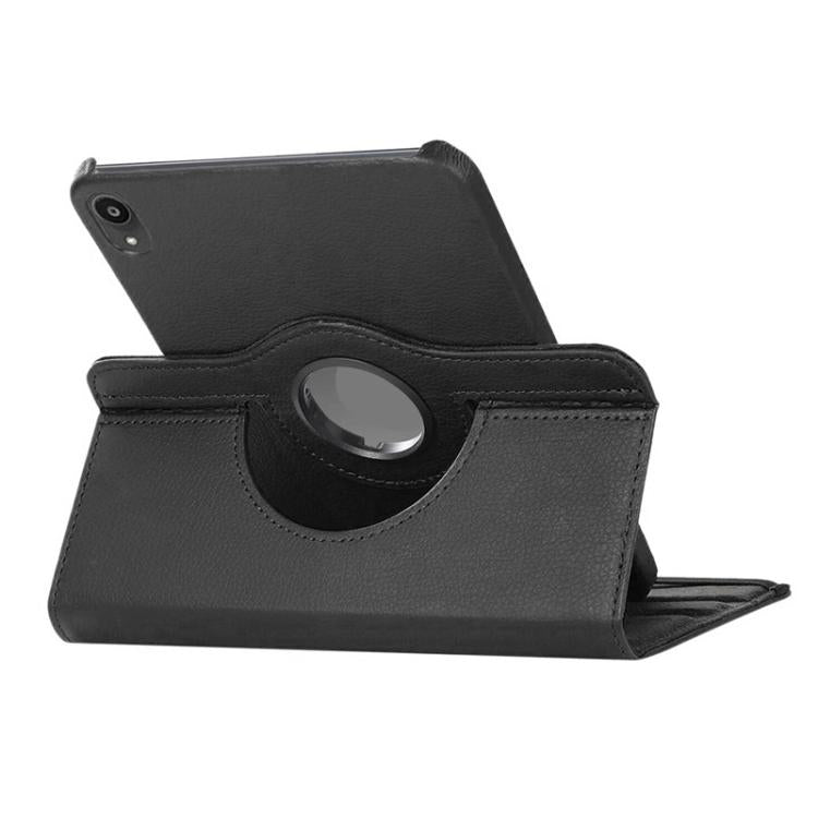 For iPad mini 2024 / mini 6 ENKAY 360 Degree Rotation Litchi Leather Smart Tablet Case(Black) by ENKAY