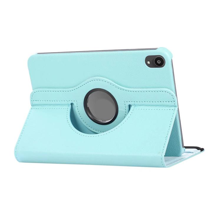 For iPad mini 2024 / mini 6 ENKAY 360 Degree Rotation Litchi Leather Smart Tablet Case(Light Blue) by ENKAY
