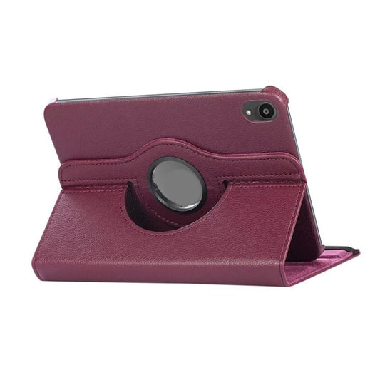 For iPad mini 2024 / mini 6 ENKAY 360 Degree Rotation Litchi Leather Smart Tablet Case(Dark Purple) by ENKAY
