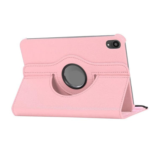 For iPad mini 2024 / mini 6 ENKAY 360 Degree Rotation Litchi Leather Smart Tablet Case(Pink) by ENKAY